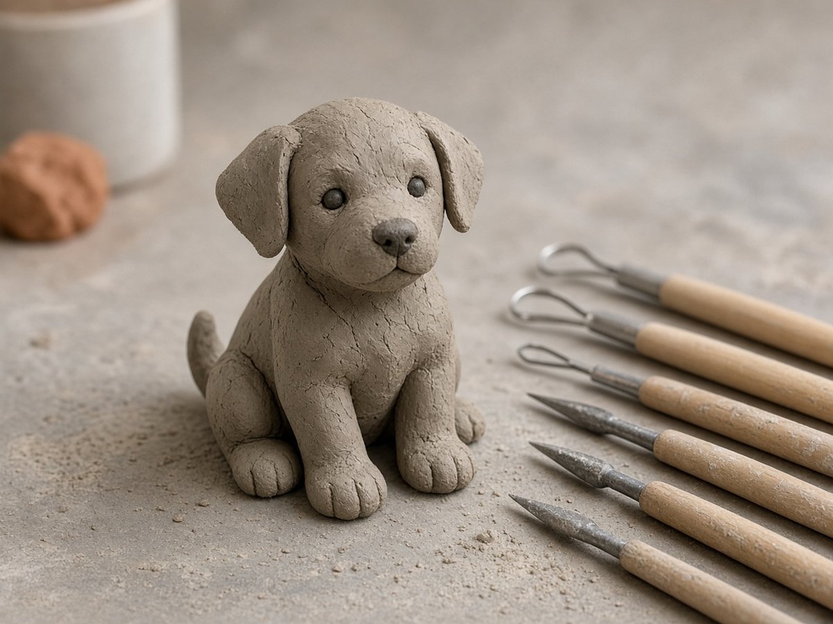 Small clay animal sculpture in progress