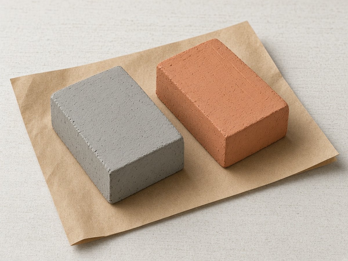Air-dry clay blocks grey and terracotta