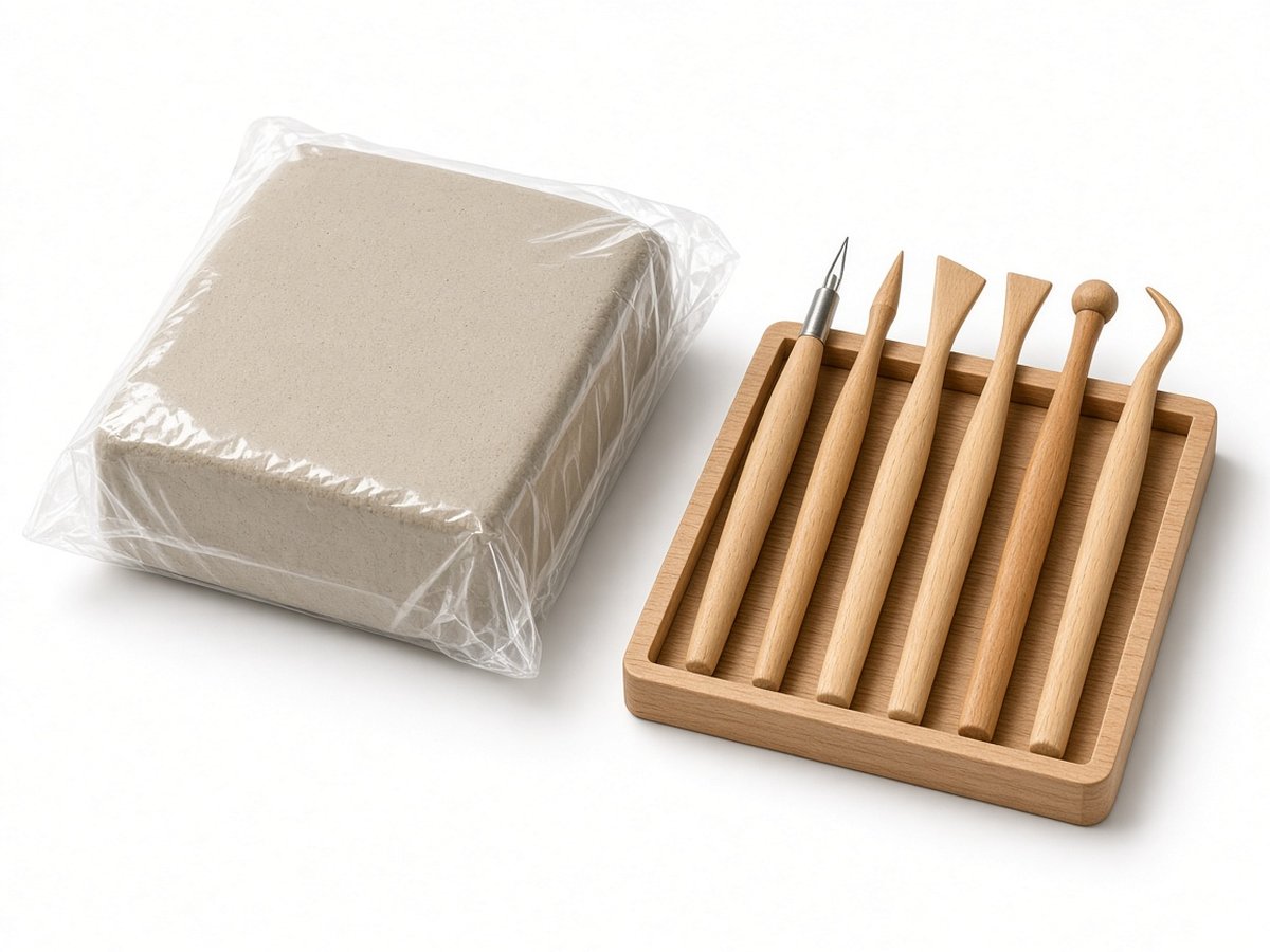 Beginner modeling clay kit with tools