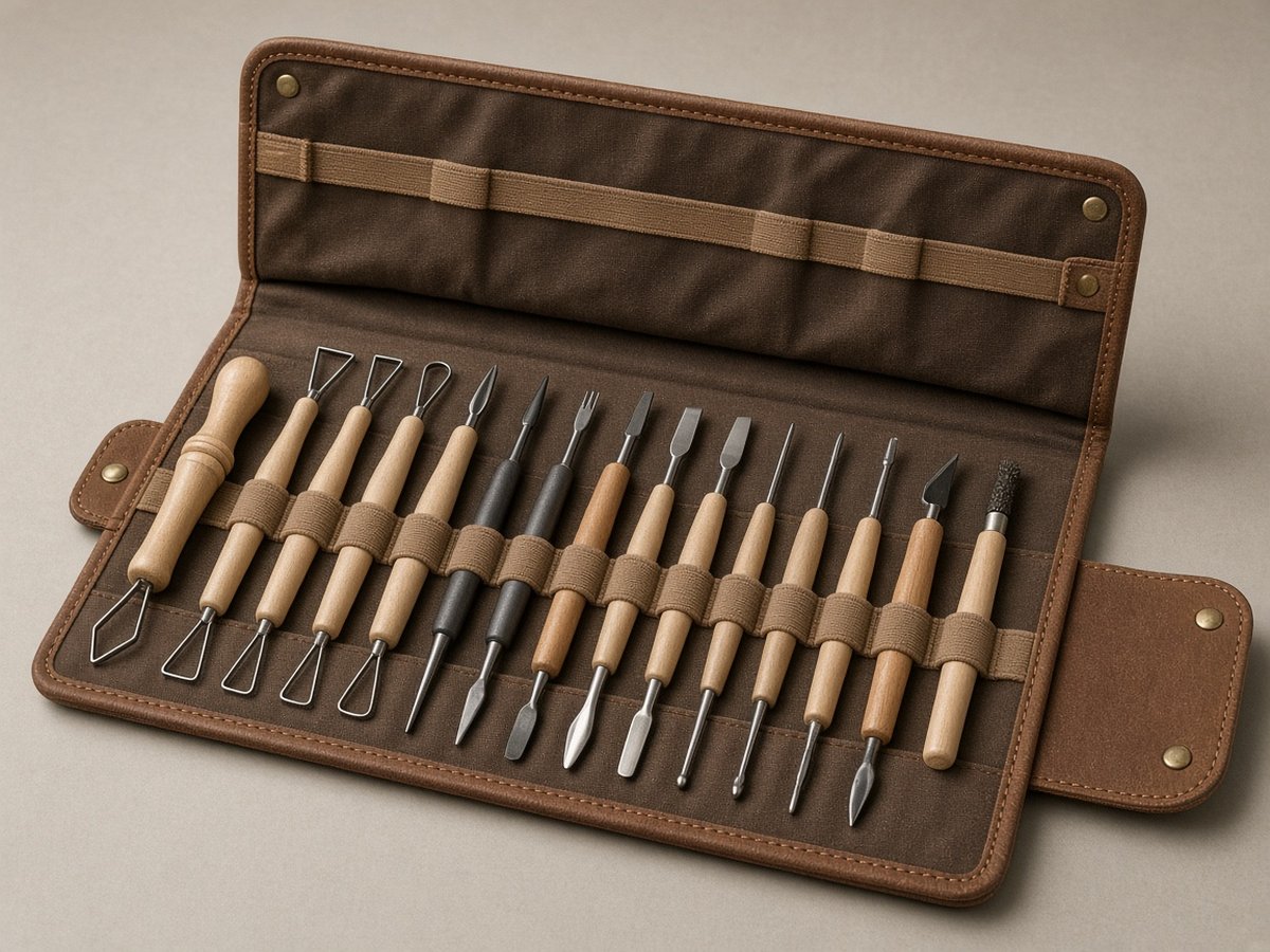 Professional clay modeling tool roll