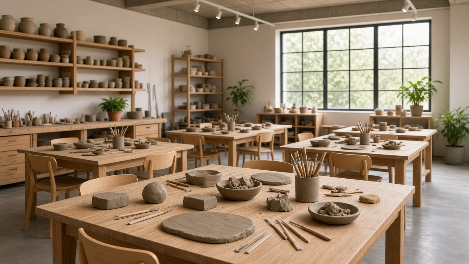 Clay modeling workshop classroom